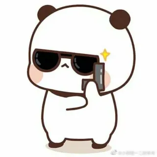 🍓 Dibujo animado, Panda, Gafas de sol, Dedo corazón, Ofensivo, Mono whatsapp sticker