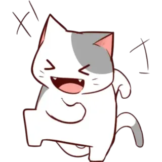 😆 mèo, động vật, dễ thương, hoạt hình, thú cưng, kawaii telegram sticker