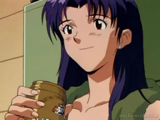 ☺️ Misato Katsuragi Neon Genesis Evangelion Аниме, Женщина, Пьёт, Взрослый, Персонаж, Мисато Кацураги, Евангелион whatsapp sticker
