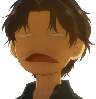 😑 anime, personagem, expressão, desenho animado, homem, adesivo telegram sticker