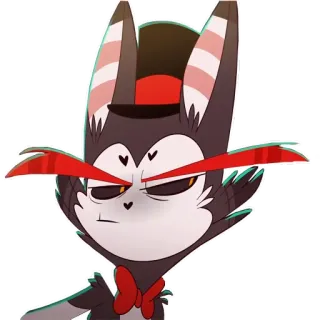 🤨 Husker Hazbin Hotel kucing, angkuh, Husker, Hazbin Hotel, anthro, kartun telegram sticker
