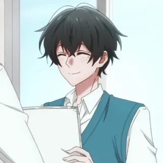 🦍 anime, boy, smiling, drawing telegram sticker