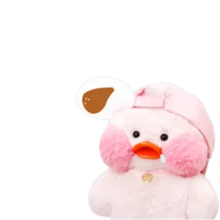 😷 canard, peluche, mignon, animal, jouet, rose telegram sticker