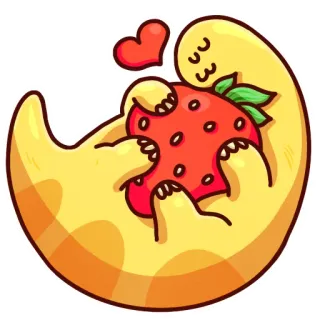 💕 kucing, stroberi, lucu, hati, hewan, makanan, kartun telegram sticker