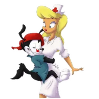 😍 Yakko Warner Animaniacs cartone animato, infermiera, personaggio, animato telegram sticker
