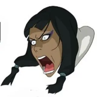 😡 Korra Avatar: The Legend of Korra korra, avatar, en colère, dessin animé, nickelodeon telegram sticker