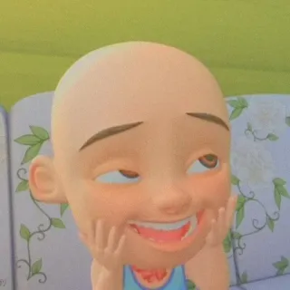🧑‍🦲 Upin Upin & Ipin cartone animato, personaggio, animazione, sorriso, faccia, Upin & Ipin telegram sticker