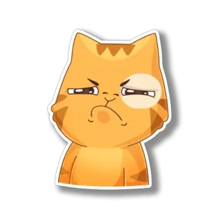 ☹️ gato, enojado, naranja, sticker, lindo, felino, molesto telegram sticker