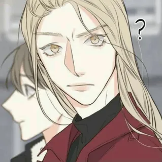 🧬 ? dibujo animado, pregunta, personaje, ilustración, hombre, rubio telegram sticker