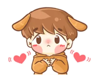 😚 cute, cartoon, sticker, love, kawaii, anime, heart telegram sticker