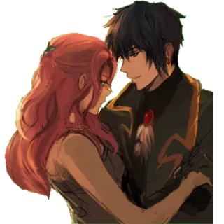 🖤 Anime, Couple, Romance, Amour, Dessin animé telegram sticker