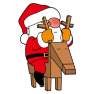 🦌 クリスマス, サンタクロース, トナカイ, 棒人間, 祝日, お祝い telegram sticker