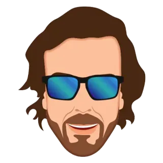 😎 Mann, Gesicht, Sonnenbrille, Porträt, Cartoon, Illustration, Avatar telegram sticker