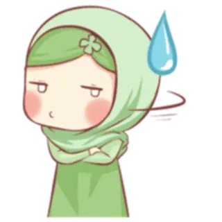 😅 Cartoon, Hijab, Muslim, Besorgt, Anime whatsapp sticker