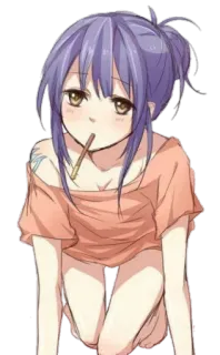 ☺️ Anime Mädchen, Pocky, Süß, Illustration, Cartoon telegram sticker