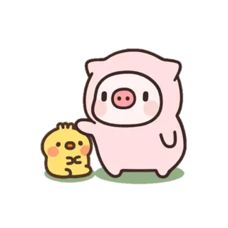 👐 可愛い, 豚, 鶏, 動物, ステッカー telegram sticker