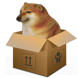 📦 Doge, 犬, ミーム, 箱, 発送 telegram sticker