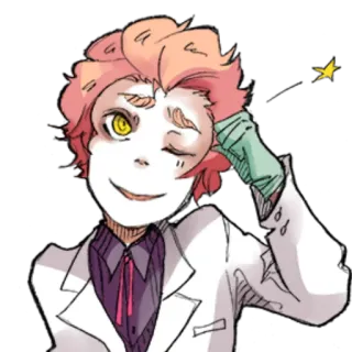 😉 character, scientist, anime, manga, lab coat, doctor telegram sticker
