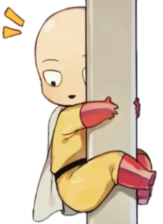 😯 Saitama One-Punch Man Аниме, Персонаж, Сайтама, Ванпанчмен, Чиби, Герой whatsapp sticker