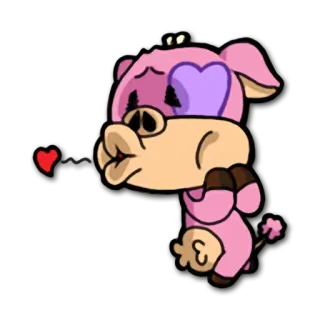 😘 돼지, 하트, 만화, 동물, 귀여운, 사랑, 키스 telegram sticker