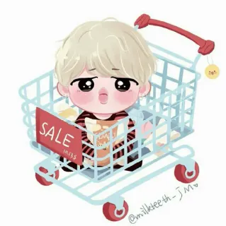 🍭 SALE Cartoon, Shopping, Sale, Niedlich, Chibi, Anime, Merchandise telegram sticker