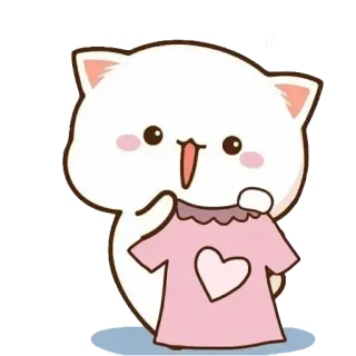 👗 kucing, kawaii, imut, hati, kartun telegram sticker