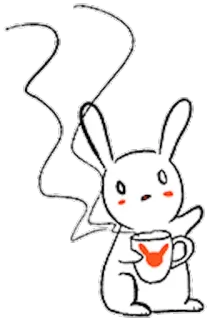 🐰 kelinci, bunny, kopi, teh, hewan, imut telegram sticker