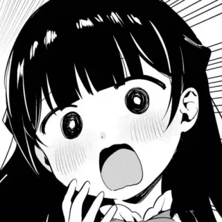 😣 Anime, Manga, Scioccata, Femmina, Sorpresa telegram sticker
