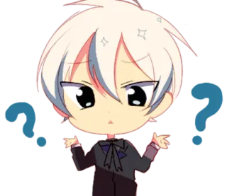 ☄ Anime, Question, Personnage, Confus, Chibi, Mignon, Incertain telegram sticker