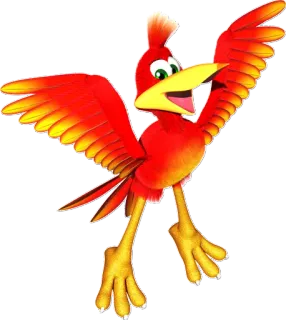 😃 Kazooie Banjo-Kazooie Videospiel, Vogel, Figur, Rot, Cartoon telegram sticker