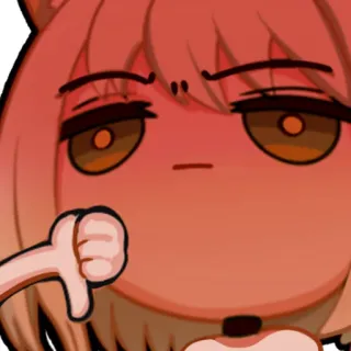 😡 Anime, Nie lubię, Kciuk w dół, Nastrój, Reakcja, Słodkie whatsapp sticker