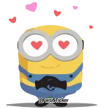 😍 Minion @STICKER Minion, coeurs, amour, dessin animé telegram sticker