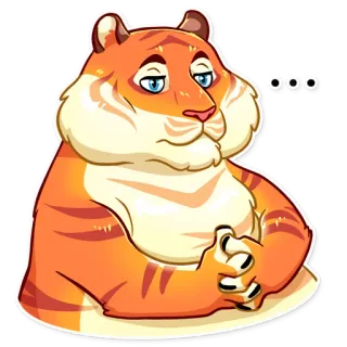😐 tigre, animal, dessin animé, orange, mammifère, faune telegram sticker