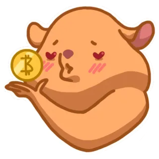 😘 hamster, bitcoin, cryptocurrency, love, animal, cute telegram sticker