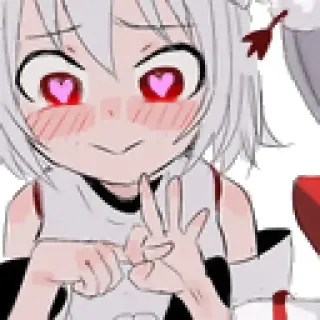 👌 Anime, Ragazza, Kawaii, Carino, Occhi a cuore, Rossore, Sorriso whatsapp sticker