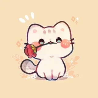 🐱 chat, chaton, rose, mignon, animal, kawaii telegram sticker