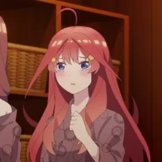 ☕️ Itsuki Nakano The Quintessential Quintuplets anime, garota, cabelo ruivo, fofa, personagem telegram sticker