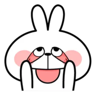 😛 rabbit, cute, animal, bunny, cartoon whatsapp sticker