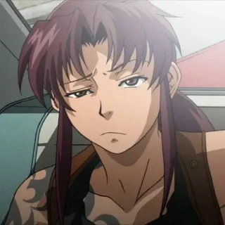 🤨 Revy Black Lagoon Anime, Waffe, Mädchen, Cool, Tätowierung whatsapp sticker