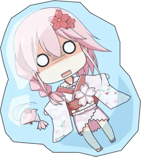 😶 Anime, Chibi, Sakura, Japonês, Kawaii, Fofo, Frozen, Gelo whatsapp sticker