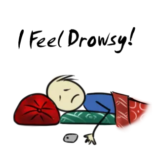 😴 Dear God patyczak, depresja, smutny, łóżko, spiący, zmęczony, kreskówka telegram sticker