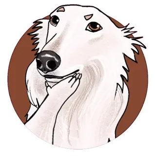 🤭 chien, barzoï, mème, mignon, animal, blanc telegram sticker