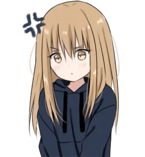 😤 动漫女孩, 卡通, 可爱, 插图, 贴纸 whatsapp sticker