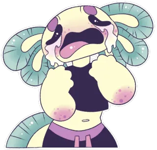 😭 ajolote, llorando, emocional, triste, dibujos animados, lindo, pegatina telegram sticker