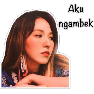 🙁 Aku ngambek 女人, 脸, 印度尼西亚语, 女孩, 人 telegram sticker