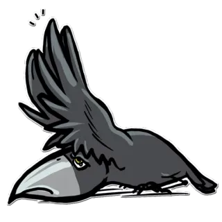 🙏 vogel, krähe, cartoon, tier whatsapp sticker
