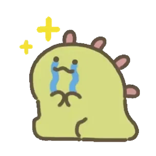 💚 динозавр, плачущий, грустный, мультик, стикер, каваий, милый telegram sticker