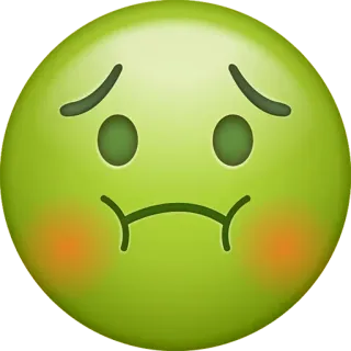 🤢 sick, emoji, green, puke, vomit, unwell whatsapp sticker