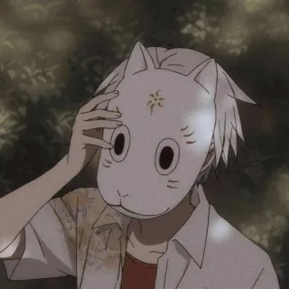 🖤 Gin Hotarubi no Mori e Аниме, Персонаж, Маска, Дух, Романтика, Сверхъестественное telegram sticker