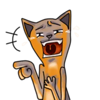 🤣 cat, laughing, pointing, crying, cartoon, sticker, emoji telegram sticker